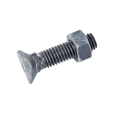 1 x Bullone (Venduto Con Dado) Testa Poelier Colletto Quadrato M12X48 Passo 175 Classe 8.8 Zincate