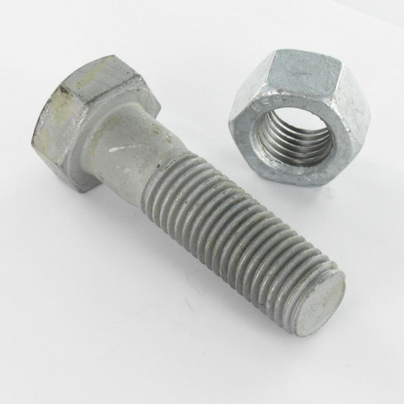 10 x Bullone (Venduto Con Dado) Testa Esagonale M20X150 Classe 8.8 SB Elevata Resistenza Alla Corrosione Acciaio Zincato A