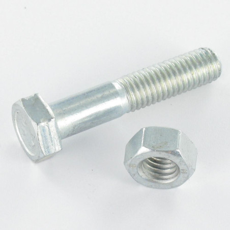 25 x Bullone (Venduto Con Dado) Testa Esagonale M18X40 Classe 8.8 SB Zincate