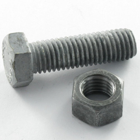 25 x Bullone (Venduto Con Dado) Testa Esagonale M20X50 Classe 8.8 SB Elevata Resistenza Alla Corrosione Acciaio Zincato A
