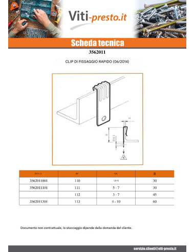 1 x CLIP Fissaggio TRAVE rapido Spessore Di...