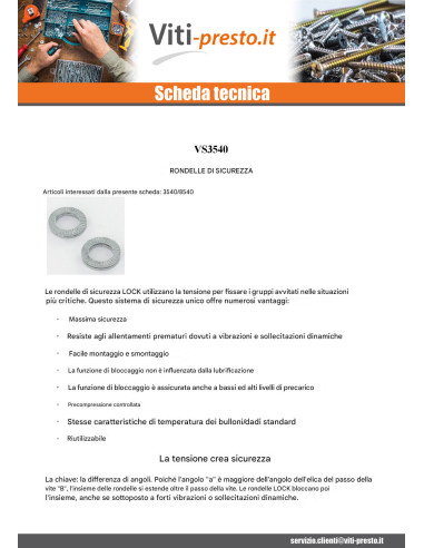 1 x Rondella NORD-LOCK ® Acciaio Grezzo DELTA...