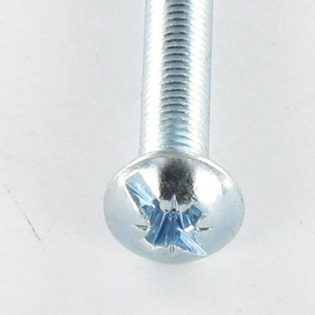 1 x Vite Per Metalli Testa Bombata Large Pozi PZ5 / Con Intaglio M5X60 Zincate