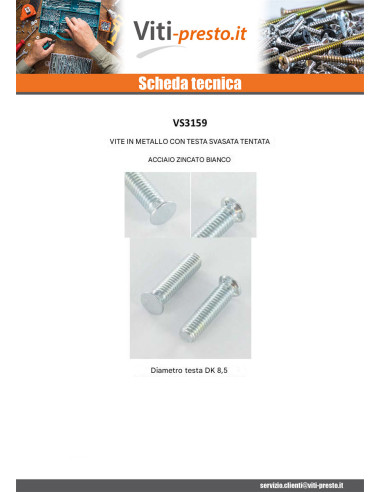 1 x Vite Per Metalli Testa Forata Dentellato...