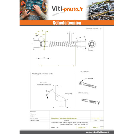 1 x Vite Autoperforante TF3 Pozy 7X40 SS Dentellato Zincate