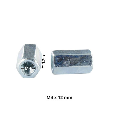 1 x Giunti Esagonale M4X12 Surplat 7 Zincate