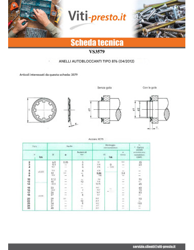1 x Anello Di Sicurezza SE STESSO CHIUSURA...
