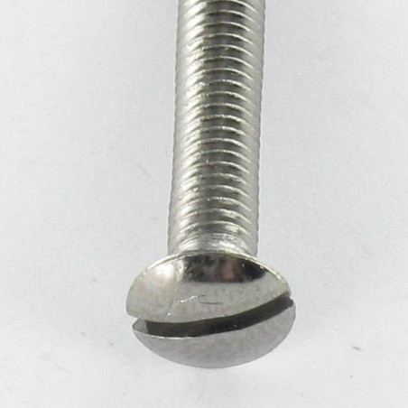 1 x Vite Per Metalli Ottone Cromato Testa Forata Bombata Con Intaglio M4X35
