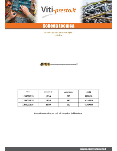 1 x SPAZZOLA Da PULIZIA Diametro 13 Per M8 M10