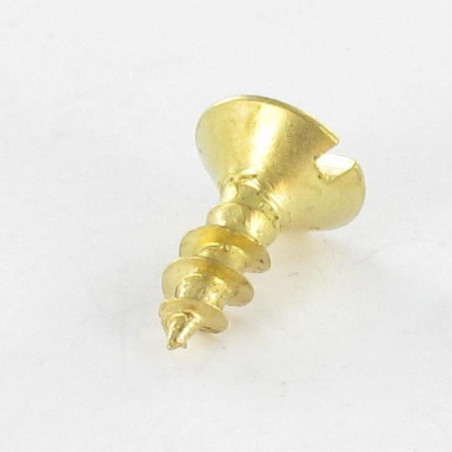 1 x Vite Per Legno E Truciolato Testa Forata Bombata Con Intaglio 4x12 Acciaio Ottonato
