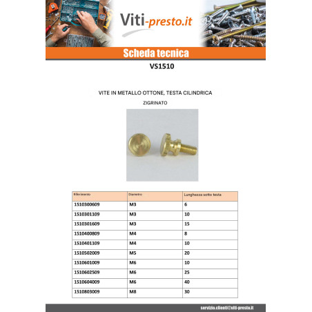 1 x Vite Per Metalli Ottone Testa Cilindrica Zigrinata M6X25