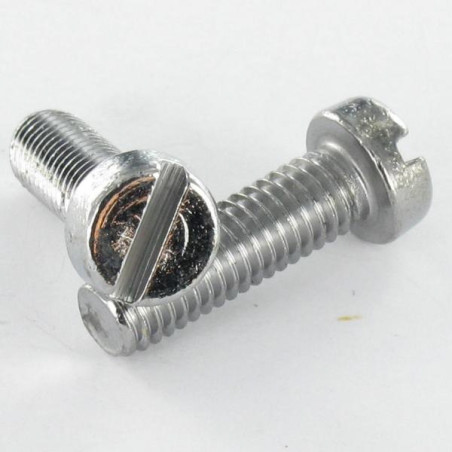 1 x Vite Per Metalli Ottone Nichelato Testa Cilindrica Con Intaglio M6X35 10 MICRON