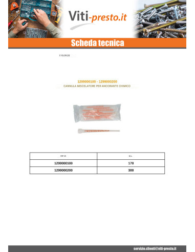 1 x Cannula di miscelazione per l'ancoraggio...