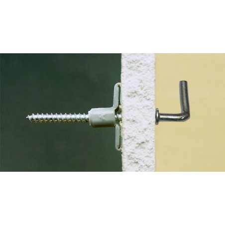 1 x Tassello Nylon 8X40 Con Gancio MEDIA Flangia 4X45