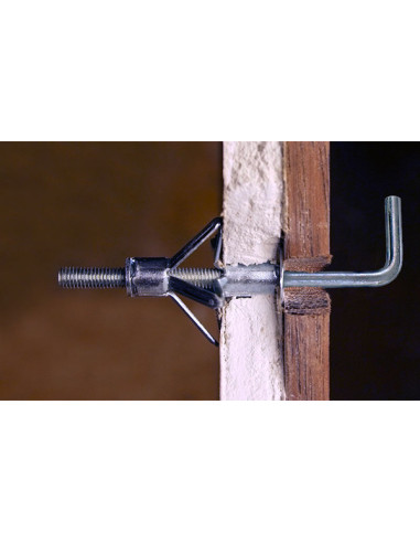 1 x Tassello Metallico 4X32 con Gancio Zincate