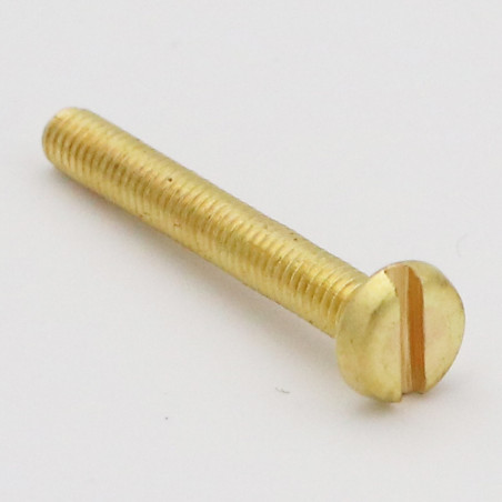 1 x Vite Per Metalli Ottone Testa Cilindrica Larga Con Intaglio M5X10