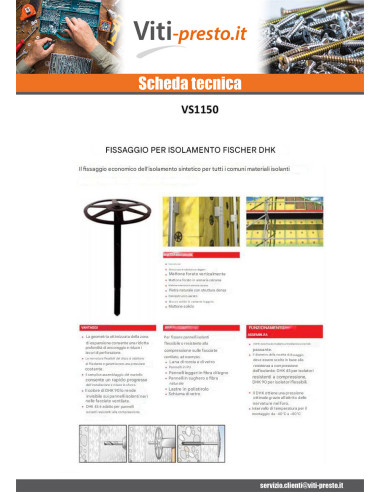 1 x Fissaggio Fischer Per ISOLANTE DHK 120