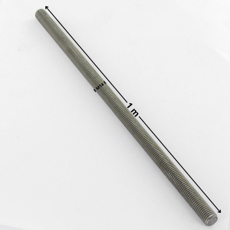 1 x Barra Filettata M14 Lunghezza 1 Metro Classe 10.9 Acciaio Grezzo