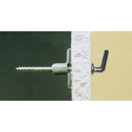1 x Tassello Nylon 8X40 Con Gancio CORTO Flangia 4X45