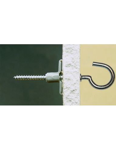 1 x Tassello Nylon 8X40 Con Gancio Con Flangia...