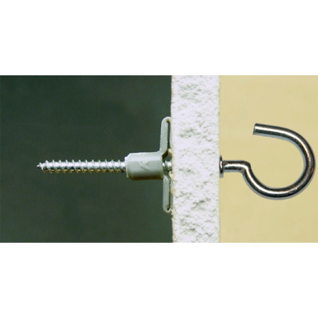 1 x Tassello Nylon 8X40 Con Gancio Con Flangia 4X45
