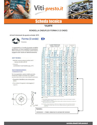 1 x Rondella ONDUFLEX M10X19X0.20 Tipo D 3 Onde