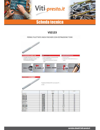 1 x Vite Prigioniera Fischer STST T25 Zincate...
