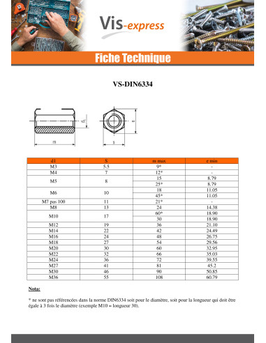 1 x Giunti Esagonale M6X40 Surplat 10 Zincate