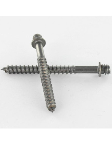 1 x ZAMPE con Viti Per Legno Acciaio Grezzo 7X40