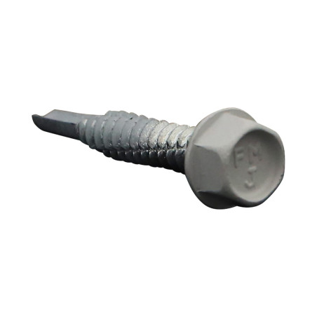 1 x Vite Autoperforante Testa Esagonale Flangia Liscio 6,3X38 Zincate Ral9002 Bianco Grigiastro