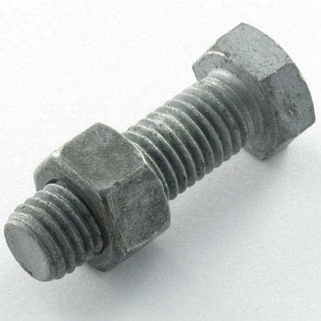 25 x Bullone (Venduto Con Dado) Testa Esagonale M20X45 Classe 8.8 SB Elevata Resistenza Alla Corrosione Acciaio Zincato A