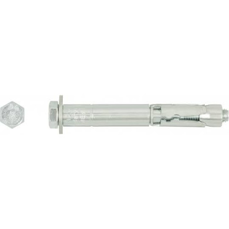 1 x Bullone (Venduto Con Dado) Ancoraggio Vite Testa Esagonale SAFETYPLUS M12X150 Zincate