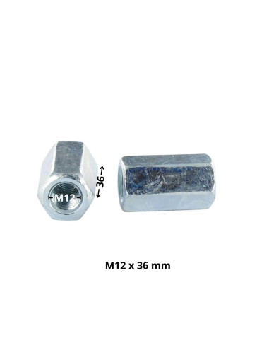 1 x Giunti Esagonale M12X36 Surplat 19 Zincate