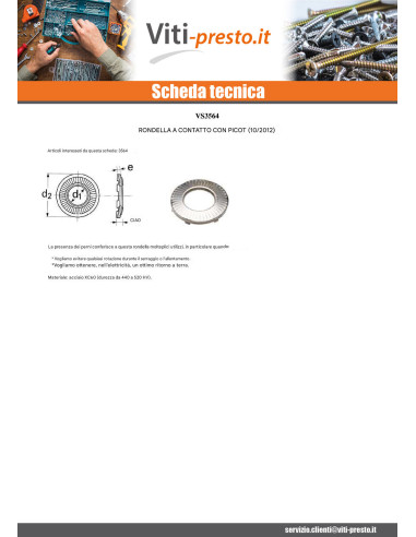 1 x Rondelle Di Contatto con NICOT M5 Bicromato