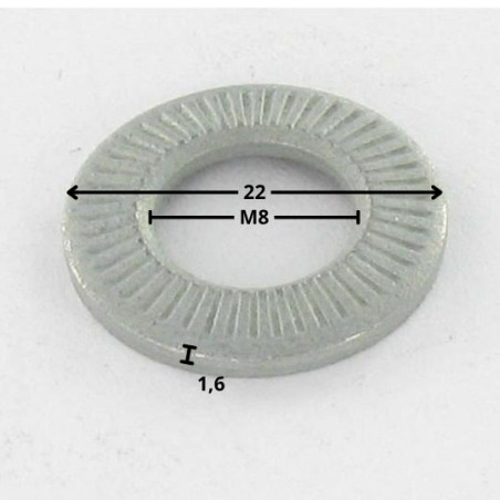 1 x Rondelle Di Contatto M8X22X1.6 Zincate Large