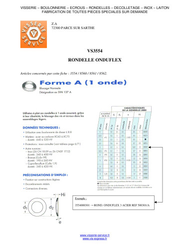 1 x Rondella ONDUFLEX M7 Acciaio Grezzo Tipo...