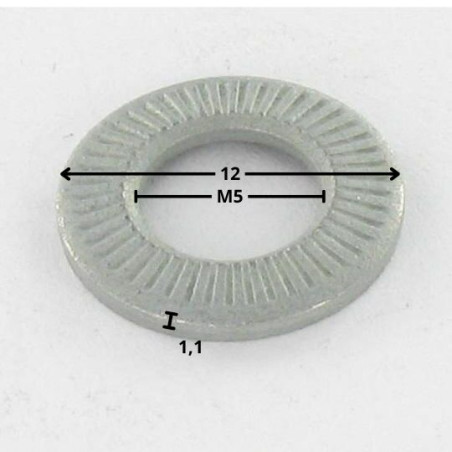 1 x Rondelle Di Contatto M5X12X1.1 Zincate Serie M (Medium)