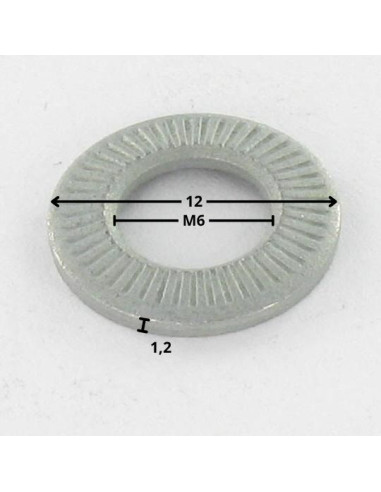 1 x Rondelle Di Contatto M6X12X1.2 Zincate Serie Z