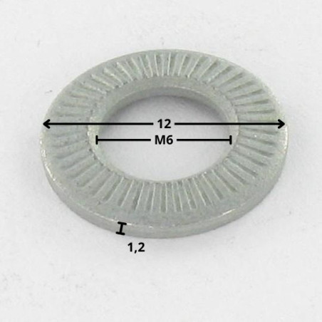1 x Rondelle Di Contatto M6X12X1.2 Zincate Serie Z