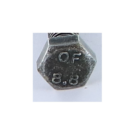 1 x Vite Per Metalli Testa Esagonale M8X70 Classe 8.8 Acciaio Zincato Nero