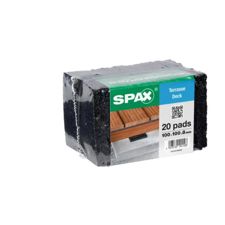 1 x Lotto di 20 Cuscinetti di protezione per travetti Spax 100X100X8