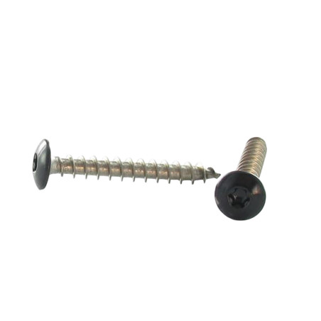 1 x Vite Bandella 6X50 Filettata Su 38 T30 Acciaio Inox A2 Laccato Nero Ral9005 Nero Intenso