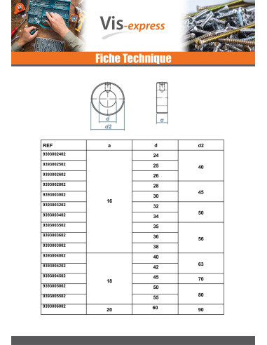 1 x Anello Di Sicurezza Con 1 Vite Senza Testa...