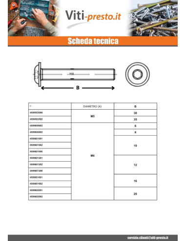 1 x Vite Per Metalli Bei (Testa Bombata Esagono...