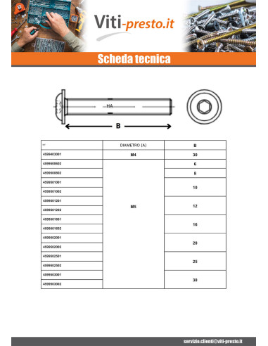 1 x Vite Per Metalli Bei (Testa Bombata Esagono...