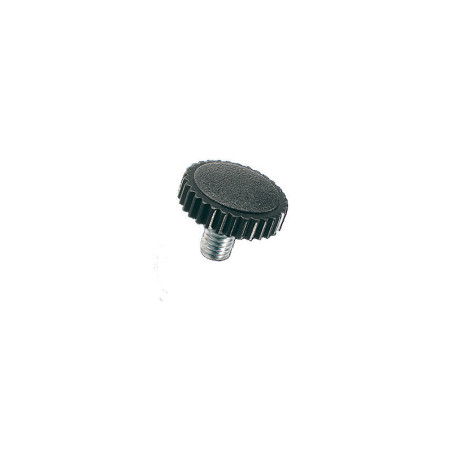 1 x Vite Per Metalli Testa Zigrinata nailon negro asta Zincate M6X50