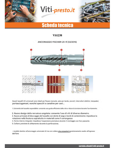 1 x Tassello Fischer UX-R 6X35