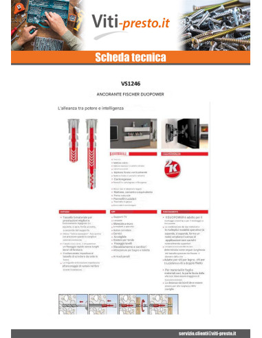 1 x Tassello Nylon DUOPOWER Fischer 12X60 Senza...