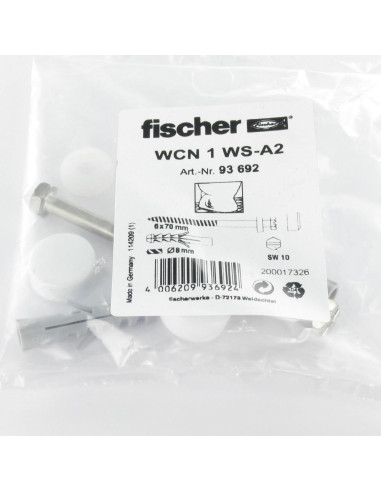 1 x KIT Fissaggio wc Vite Ottone 6X70 Fischer