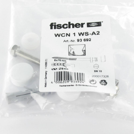 1 x KIT Fissaggio wc Vite Ottone 6X70 Fischer